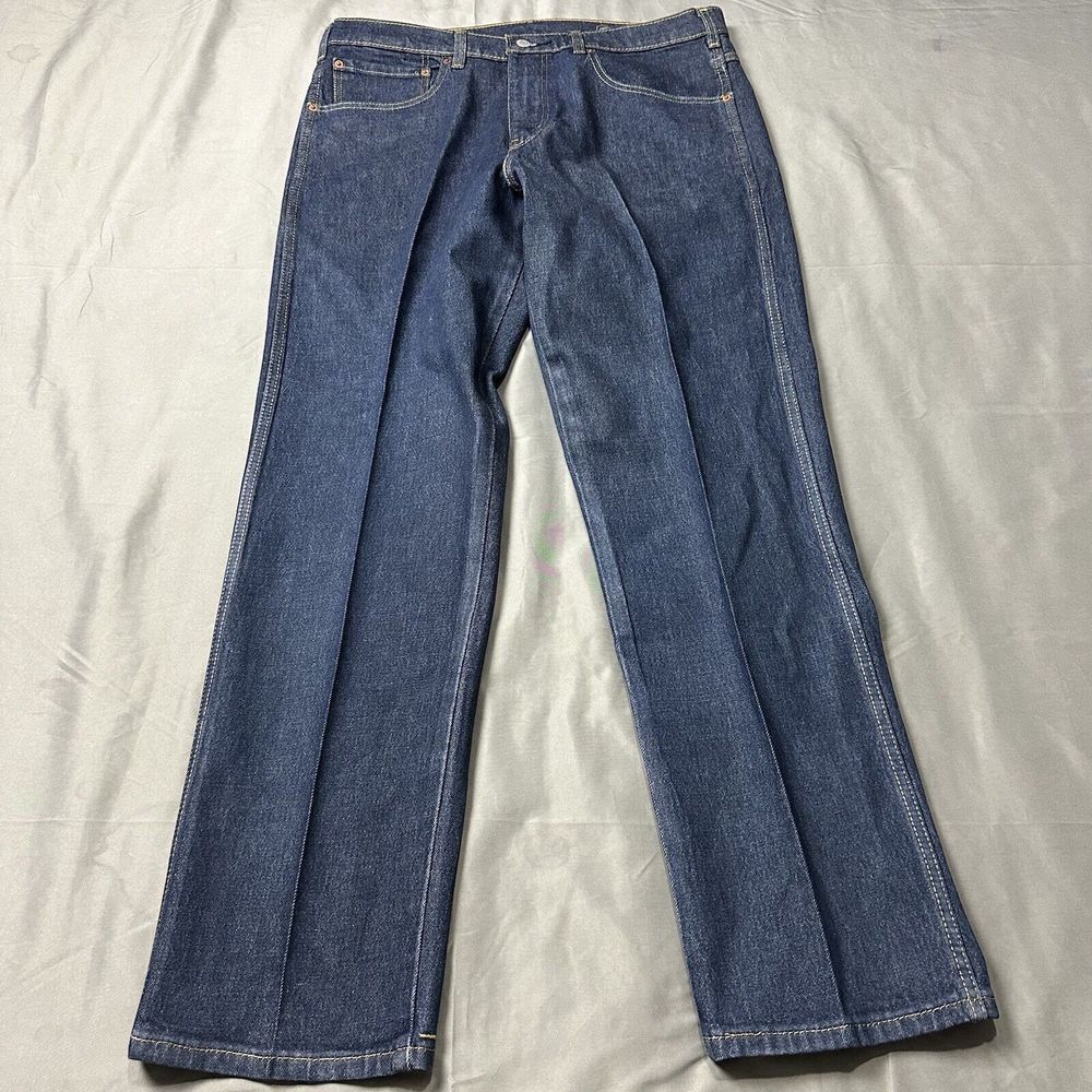 Levis Western Fit Jeans Mens 35x32 Relaxed Fit Straight Blue Denim Cotton Work